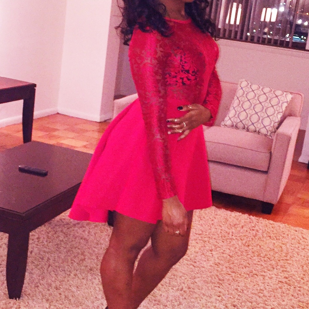 Sexy red high low dress
